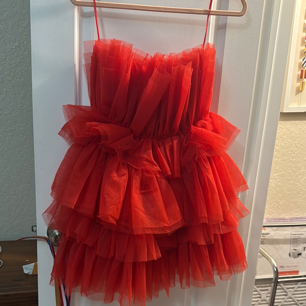 Altar'd State Strapless Red Dress